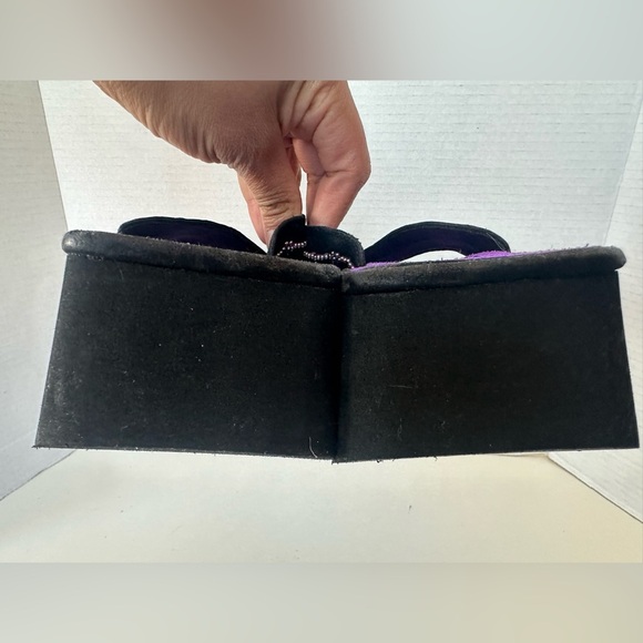 Vintage 90s Y2K Lower East Side beaded thong Flip Flop Chunky Platform Sandals - Picture 7 of 9